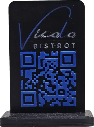 Segnaposto con QR code per il menù digitale del Vicolo Bistrot